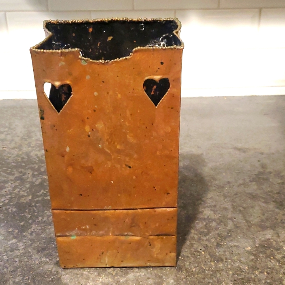 Copper dipped paper lunch bag , perfect to hold dried flowers (heavy for a bag)